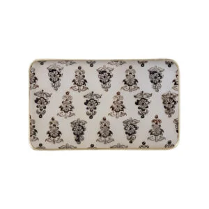 Plateau métal Hoya bordure dorée 15*25