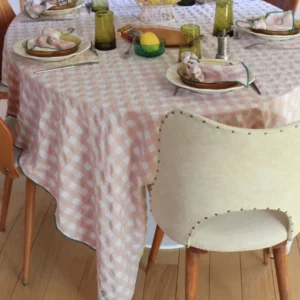 NAPPE  VICHY BRODEE - MACARON 140*250