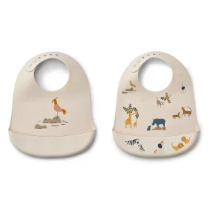 LOT DE 2 BAVOIRS EN SILICONE TILDA  - ALL TOGETHER / SANDY