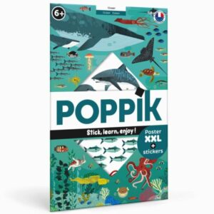POSTER PÉDAGOGIQUE + 59 STICKERS OCÉANS (6-12 ANS)