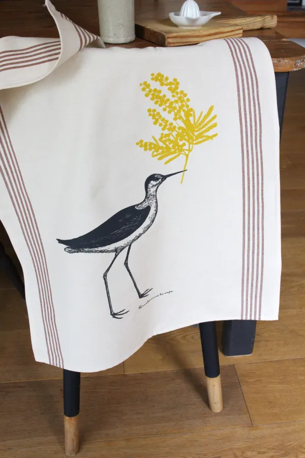TORCHON DE CUISINE Sérigraphie - Mimosa