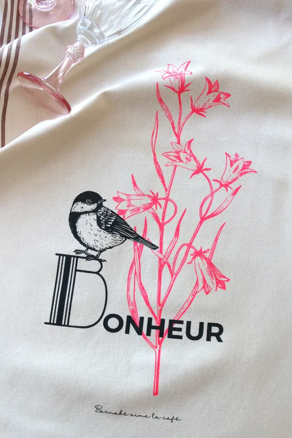 TORCHON DE CUISINE SÉRIGRAPHIÉ Bonheur – Image 2