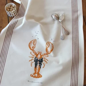 TORCHON DE CUISINE SÉRIGRAPHIÉ Ecrevisse
