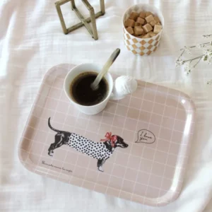 PLATEAU EN BOIS - CHIEN SAUCISSE