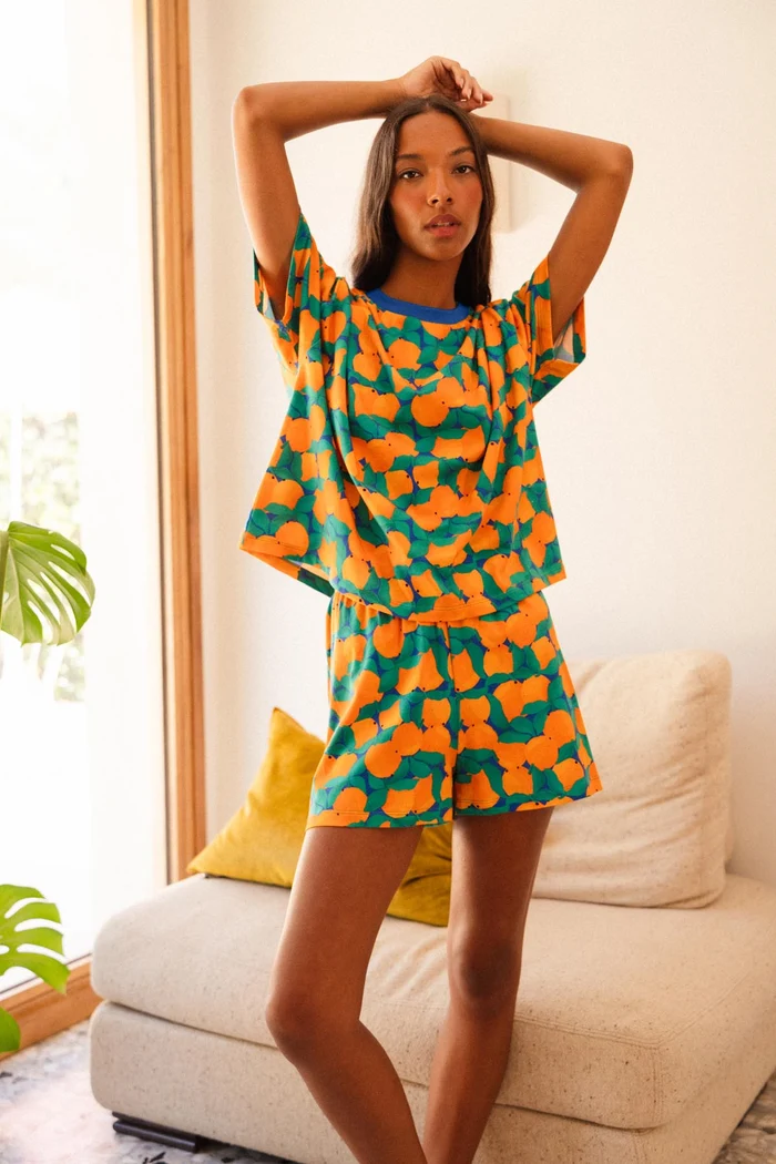 PYJAMA COTON BIO - TANGERINE â Image 2