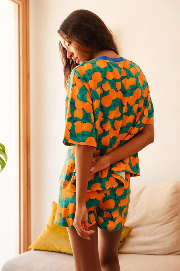 PYJAMA COTON BIO - TANGERINE â Image 3
