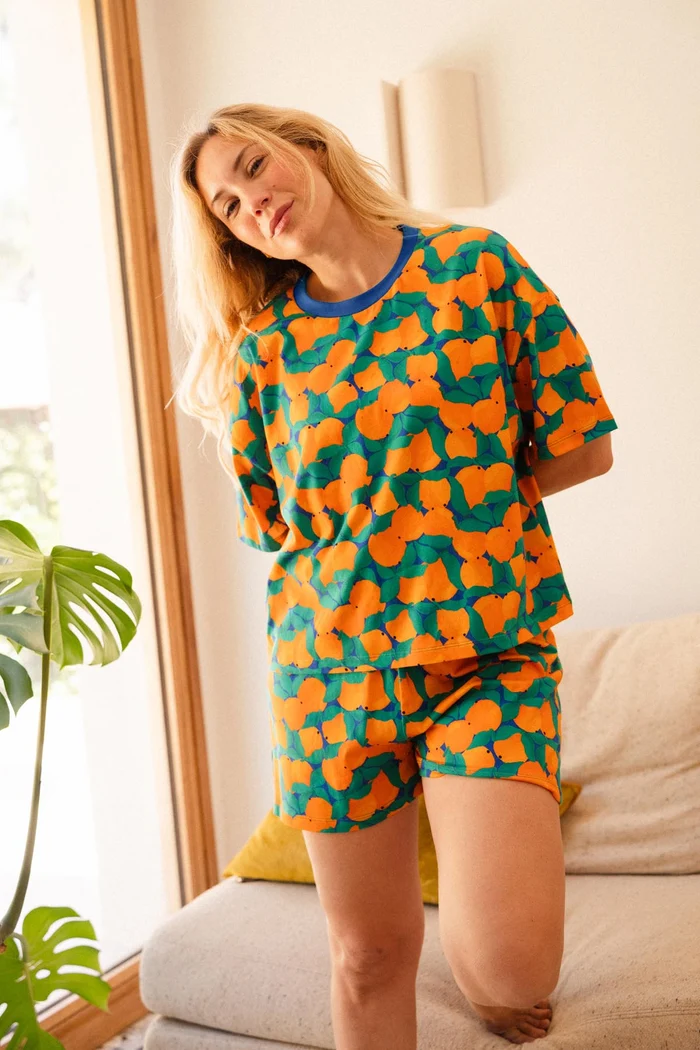PYJAMA COTON BIO - TANGERINE â Image 4