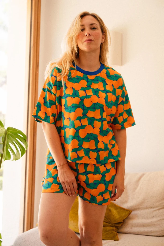 PYJAMA COTON BIO - TANGERINE â Image 6