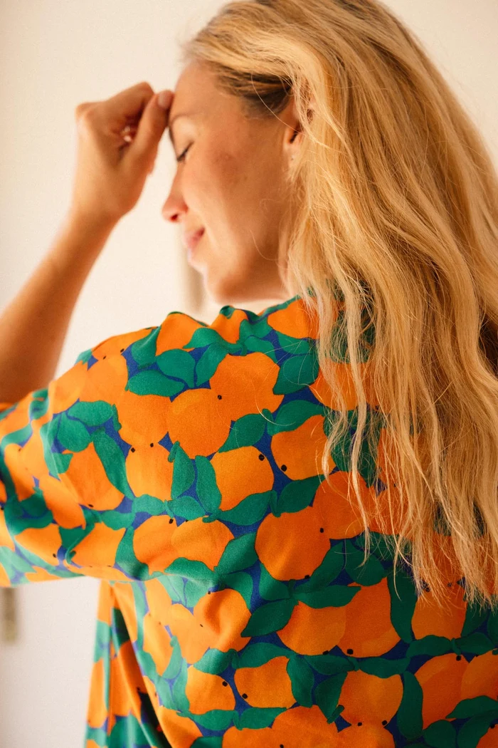 PYJAMA COTON BIO - TANGERINE â Image 5