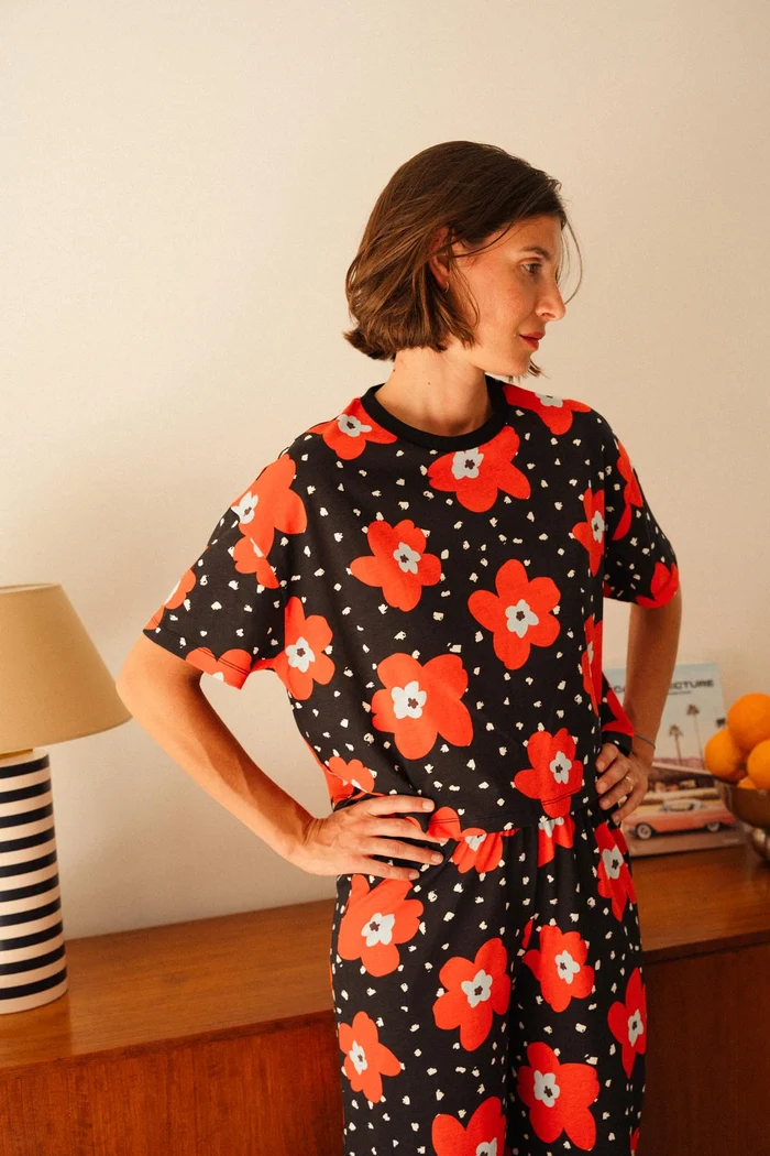 PYJAMA LONG COTON BIO ATLAS ROUGE – Image 3