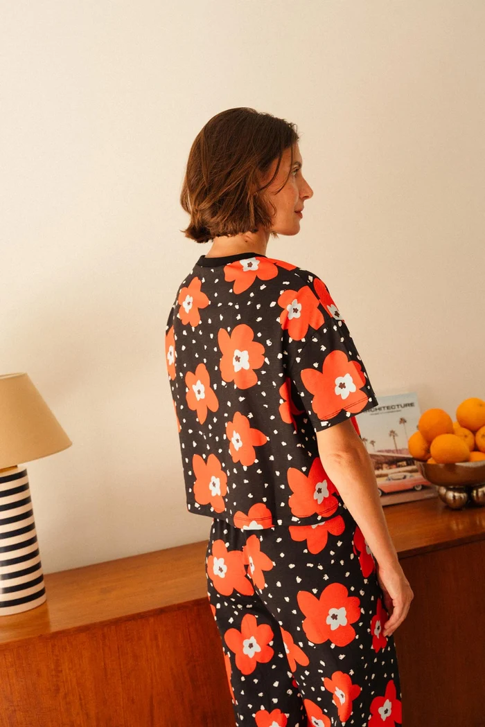 PYJAMA LONG COTON BIO ATLAS ROUGE – Image 4