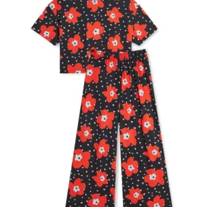 PYJAMA LONG COTON BIO ATLAS ROUGE