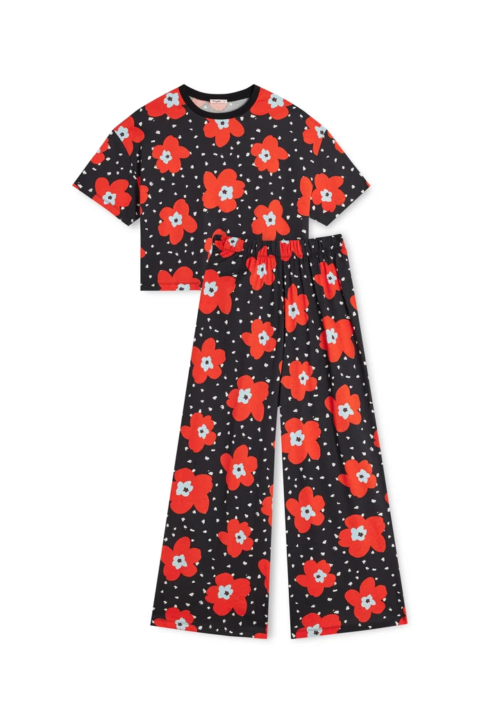 PYJAMA LONG COTON BIO ATLAS ROUGE