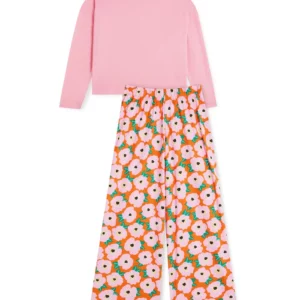 PYJAMA MANCHES LONGUES COTON BIO BOUGAINVILLIER ORANGE