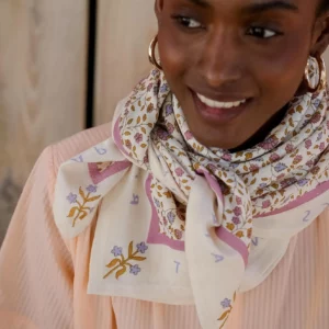 FOULARD GRAND FORMAT Rosa Violette