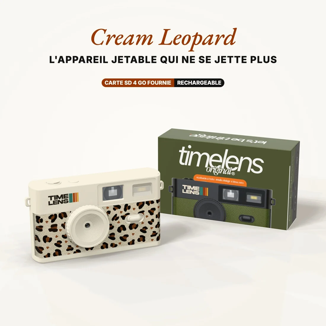 APPAREIL PHOTO TIMELENS® CREAM LEOPARD – Image 2